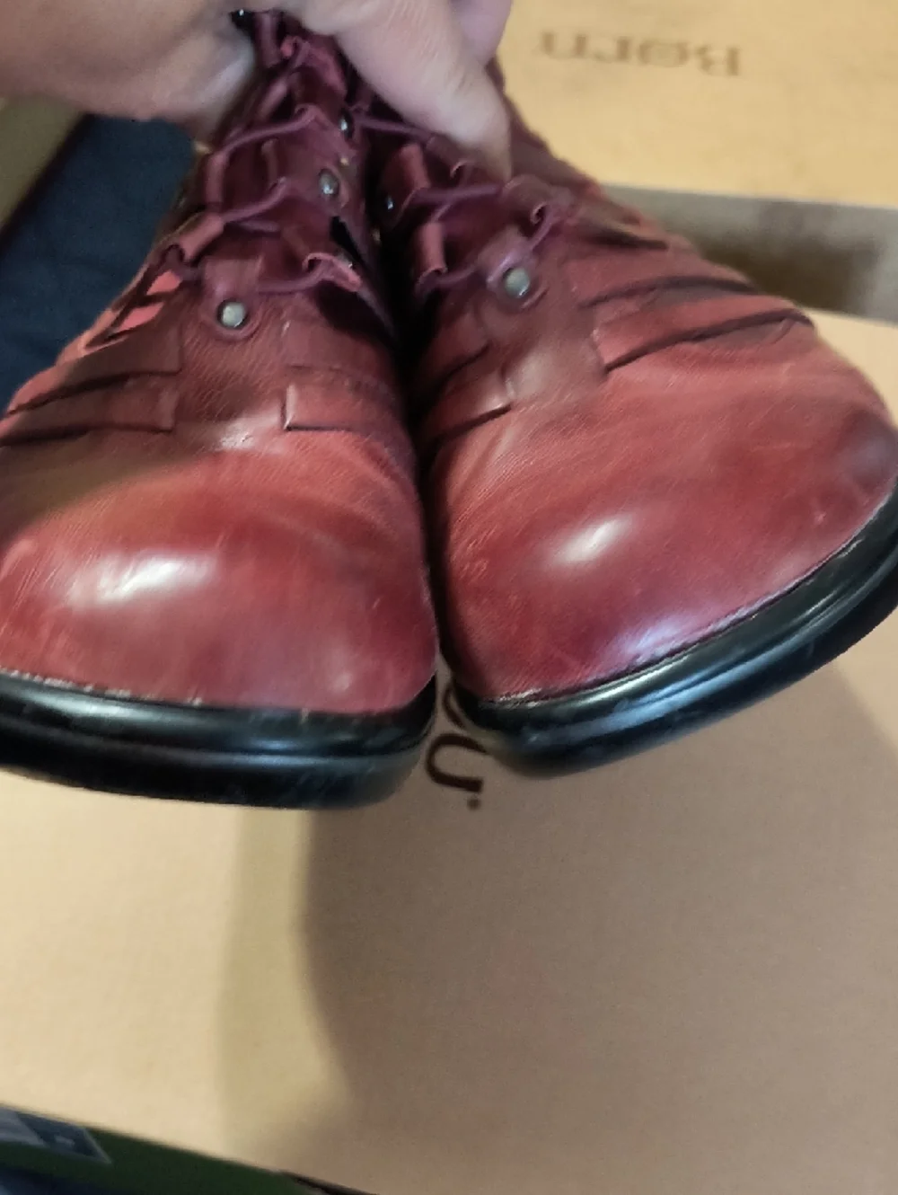 Jambu Burgundy Candy Wedge Ankle Boots - Picture 5 of 8